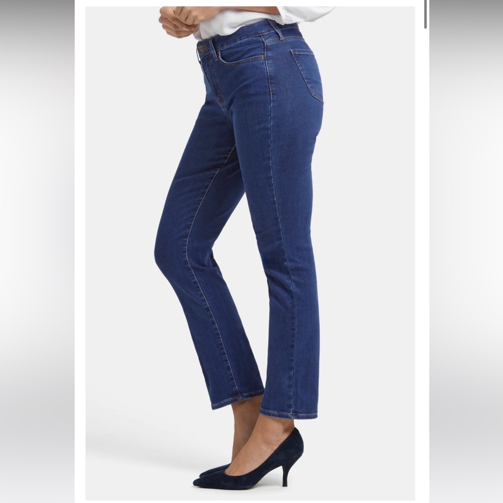NYDJ Women's Mid Rise Sheri Slim Fit Skinny Jeans Dark Wash Blue Size 14W - Picture 6 of 12
